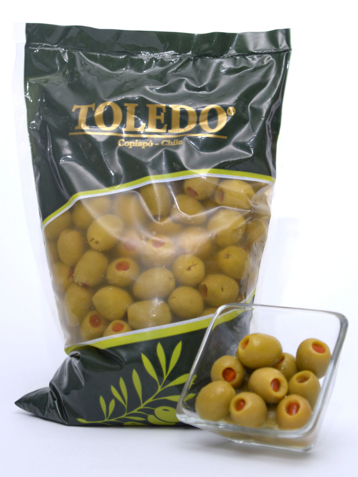 Aceitunas Premium Verde Sevillanas Rellenas con Pimentón 1 Kilo - TOLEDO
