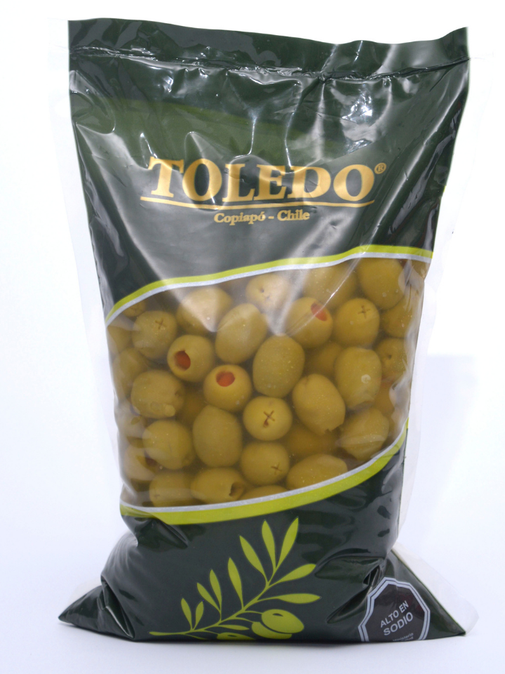 Aceitunas Premium Verde Sevillanas Rellenas con Pimentón 1 Kilo - TOLEDO